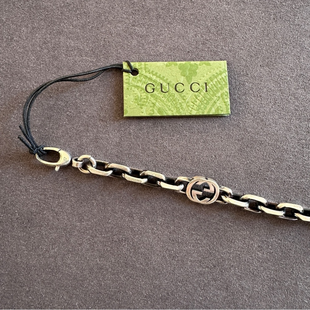 Gucci interlocking G logo sterling silver chain bracelet 925 - Picture 5 of 12